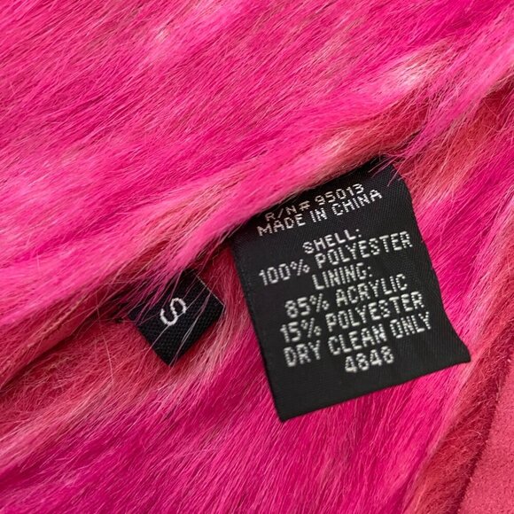 Pink Faux Fur Trimmed women Jacket Fringe & Studs Small western cowgirl Barbie - Picture 9 of 16